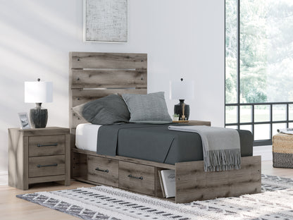 Stuart Furniture Outlet - Ashley Furniture - Graystorm Bedroom - Twin Panel Bed with Storage / Brown Gray - PCB2405B19