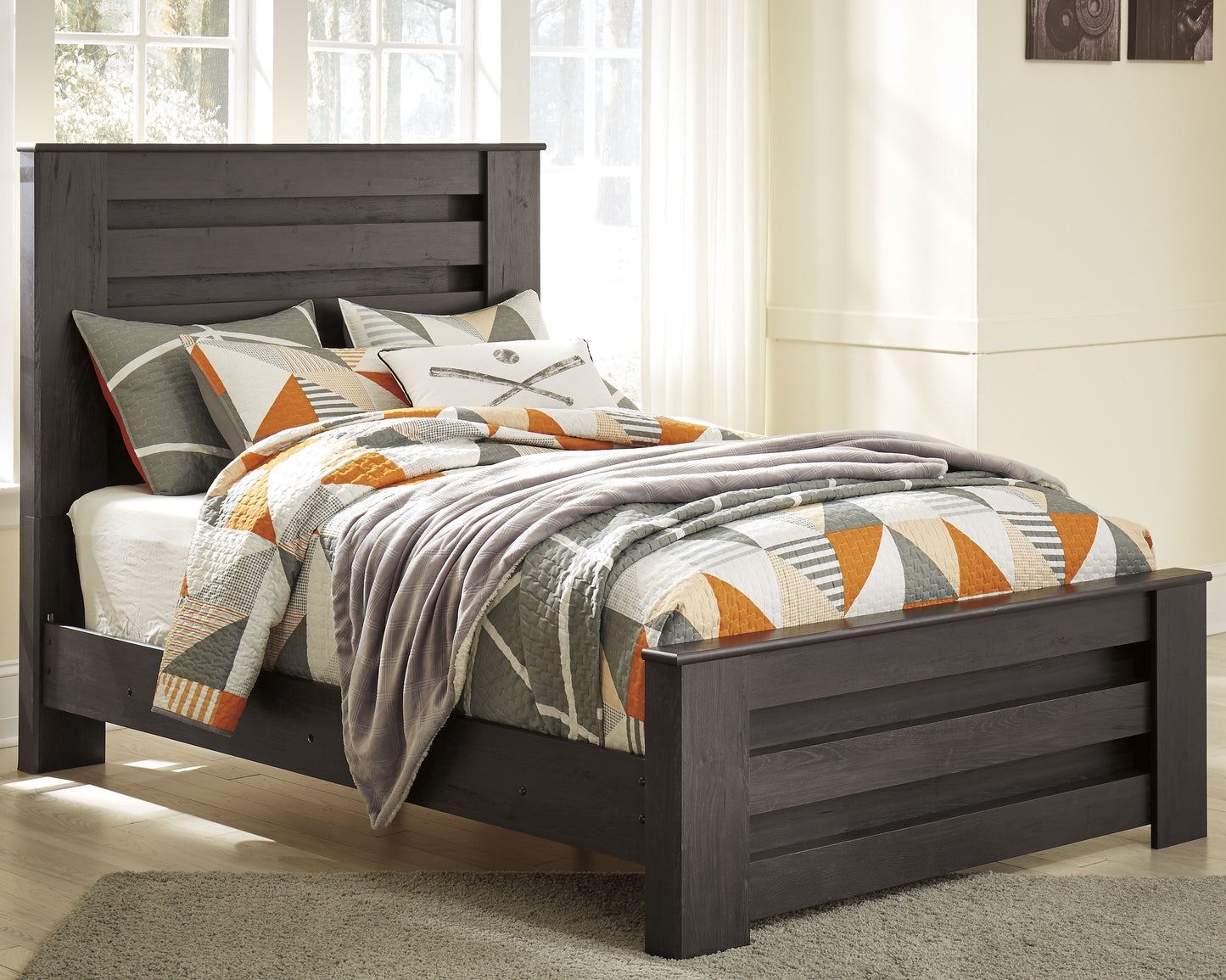 Stuart Furniture Outlet - Ashley Furniture - Brinxton Bedroom - Full Panel Bed / Charcoal - B249B5