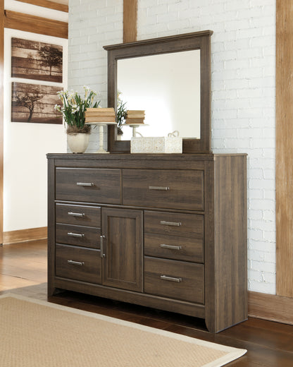 Stuart Furniture Outlet - Ashley Furniture - Juararo Bedroom - Dresser and Mirror / Dark Brown - B251B1
