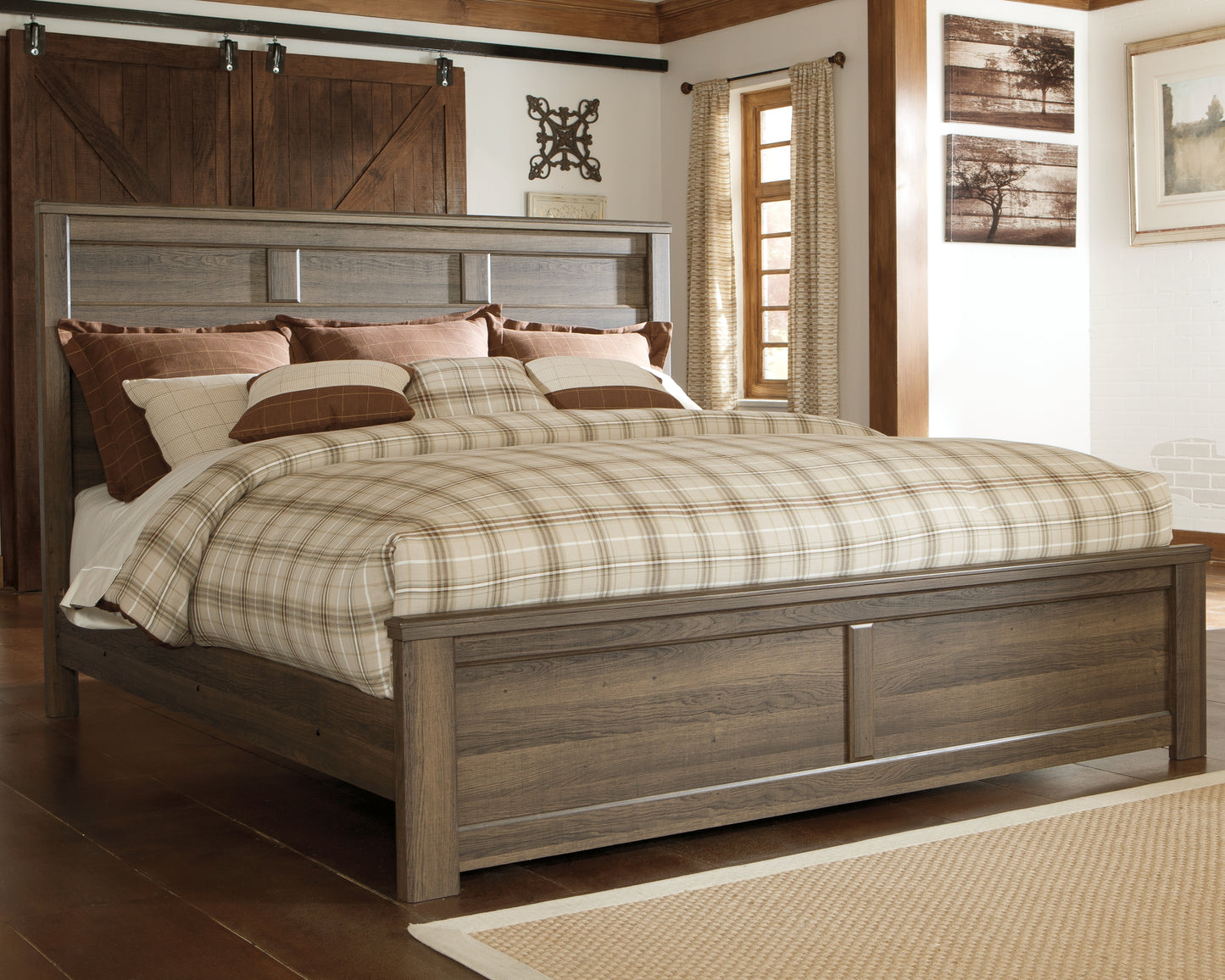 Stuart Furniture Outlet - Ashley Furniture - Juararo Bedroom - California King Panel Bed / Dark Brown - B251B14