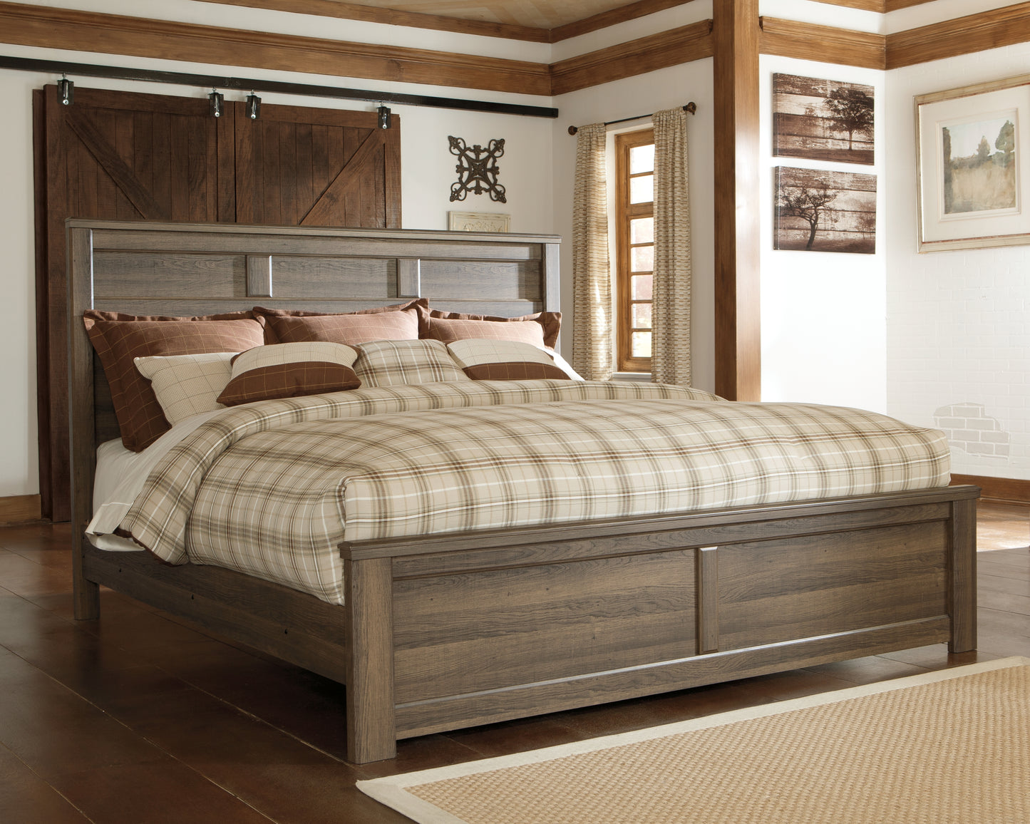 Stuart Furniture Outlet - Ashley Furniture - Juararo Bedroom - King Panel Bed / Dark Brown - B251B9