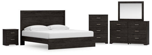 Stuart Furniture Outlet - Ashley Furniture - Belachime King Panel Bed, Dresser, Mirror, Chest and Nightstand - King Panel Bed, Dresser, Mirror, Chest and Nightstand - B2589B20