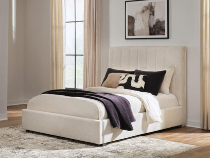 Stuart Furniture Outlet - Ashley Furniture - Shoralli Bedroom - Queen Upholstered Storage Bed / Beige - B2611B4