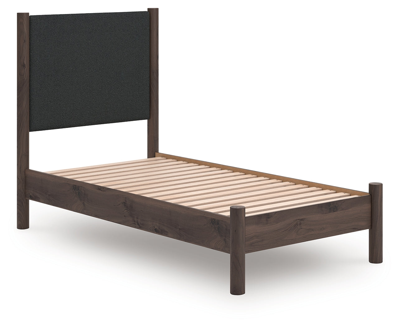 Stuart Furniture Outlet - Ashley Furniture - Pamytta Bedroom - Twin Upholstered Panel Platform Bed / Brown - PCB2614B8