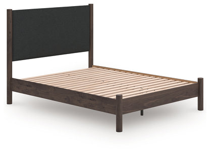 Stuart Furniture Outlet - Ashley Furniture - Pamytta Bedroom - Queen Upholstered Panel Platform Bed / Brown - PCB2614B12