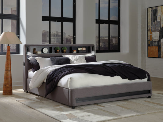 Stuart Furniture Outlet - Ashley Furniture - Verishaw Bedroom - King Upholstered Bed / Gray - PCB2721B21