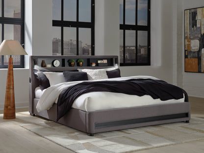 Stuart Furniture Outlet - Ashley Furniture - Verishaw Bedroom - King Upholstered Bed / Gray - PCB2721B21
