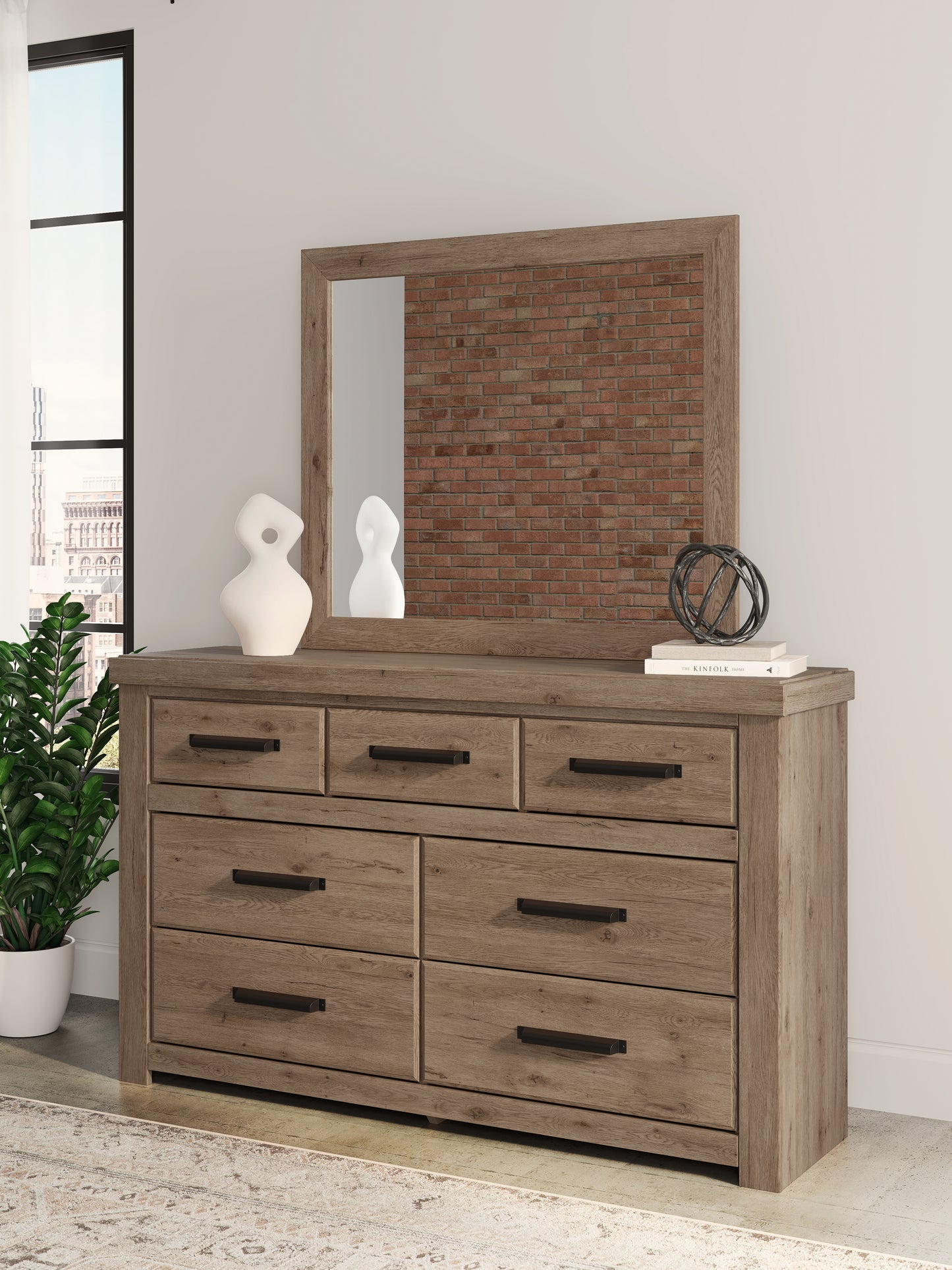 Stuart Furniture Outlet - Ashley Furniture - Oliandon Bedroom - Dresser and Mirror - PCB2844B1