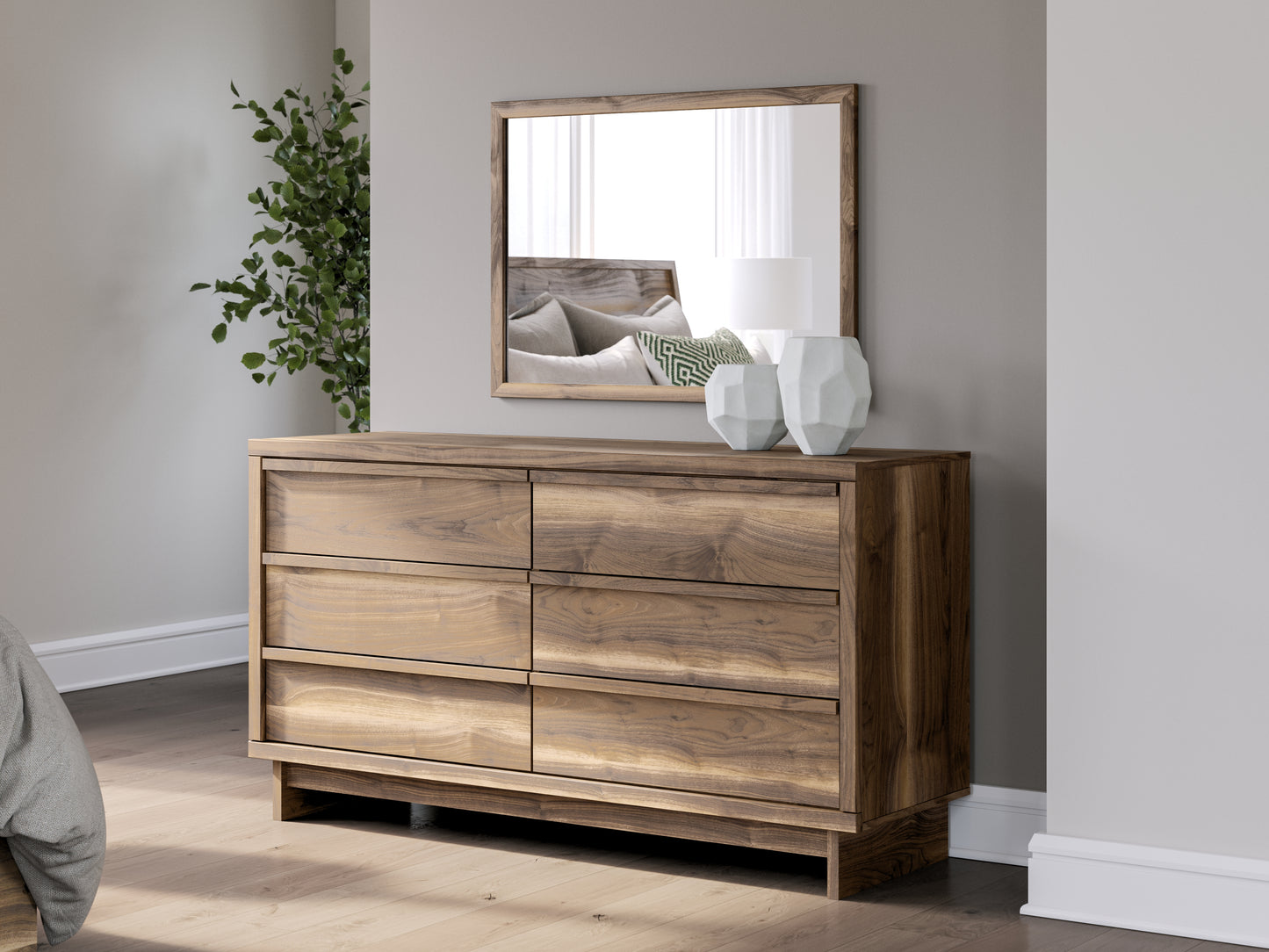 Stuart Furniture Outlet - Ashley Furniture - Chirason Bedroom - Dresser and Mirror / Brown - PCB3367B1