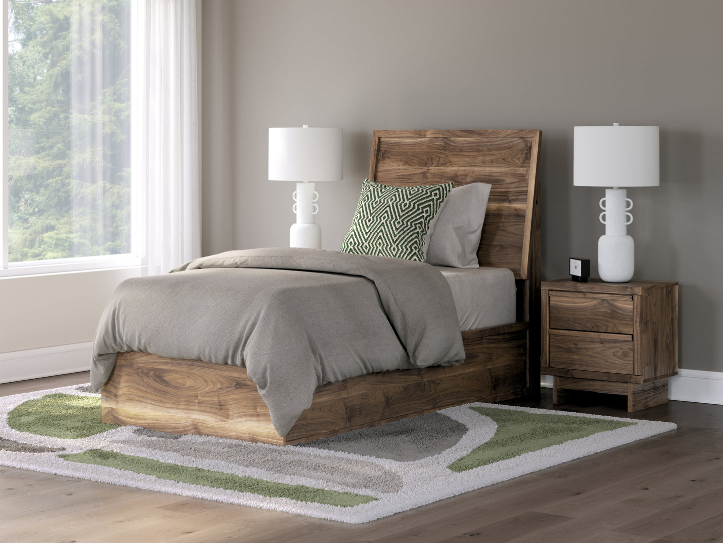 Stuart Furniture Outlet - Ashley Furniture - Chirason Bedroom - Twin Panel Bed / Brown - PCB3367B21