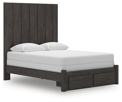 Stuart Furniture Outlet - Ashley Furniture - Fraluna Bedroom - Queen Panel Storage Bed / Charcoal - PCB3370B4
