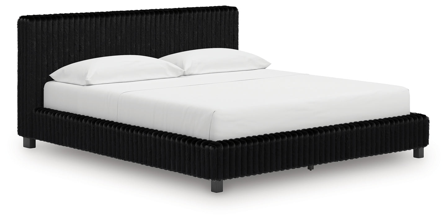 Stuart Furniture Outlet - Ashley Furniture - Zuraleus Bedroom - California King Upholstered Bed / Black - PCB3380B14