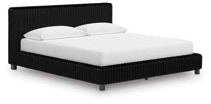 Stuart Furniture Outlet - Ashley Furniture - Zuraleus Bedroom - California King Upholstered Bed / Black - PCB3380B14