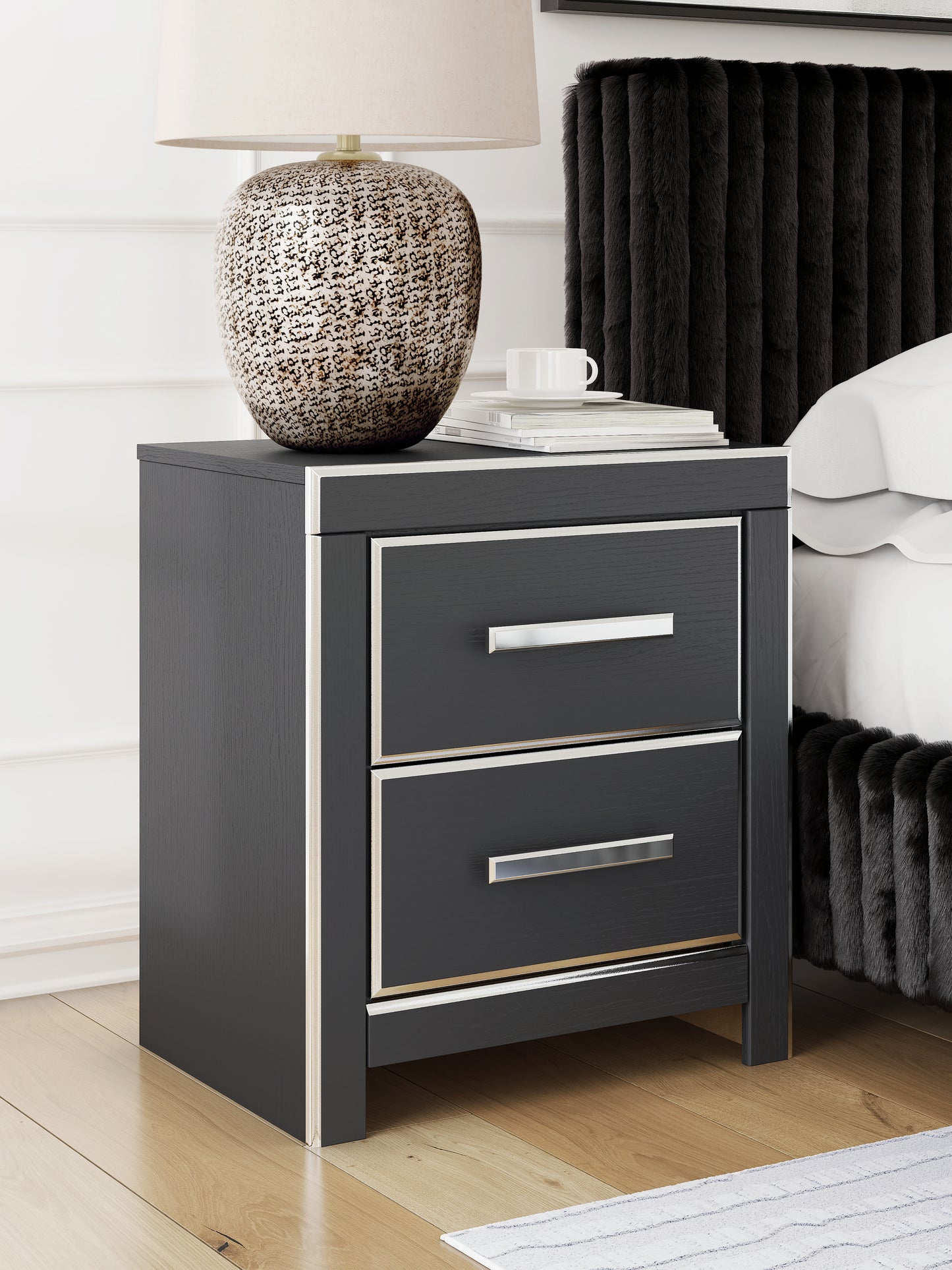Stuart Furniture Outlet - Ashley Furniture - Zuraleus Bedroom - Two Drawer Night Stand / Black - PCB3380-92