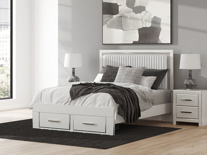 Stuart Furniture Outlet - Ashley Furniture - Zuraleus Bedroom - Queen Upholstered Panel Storage Bed / White - PCB3381B4