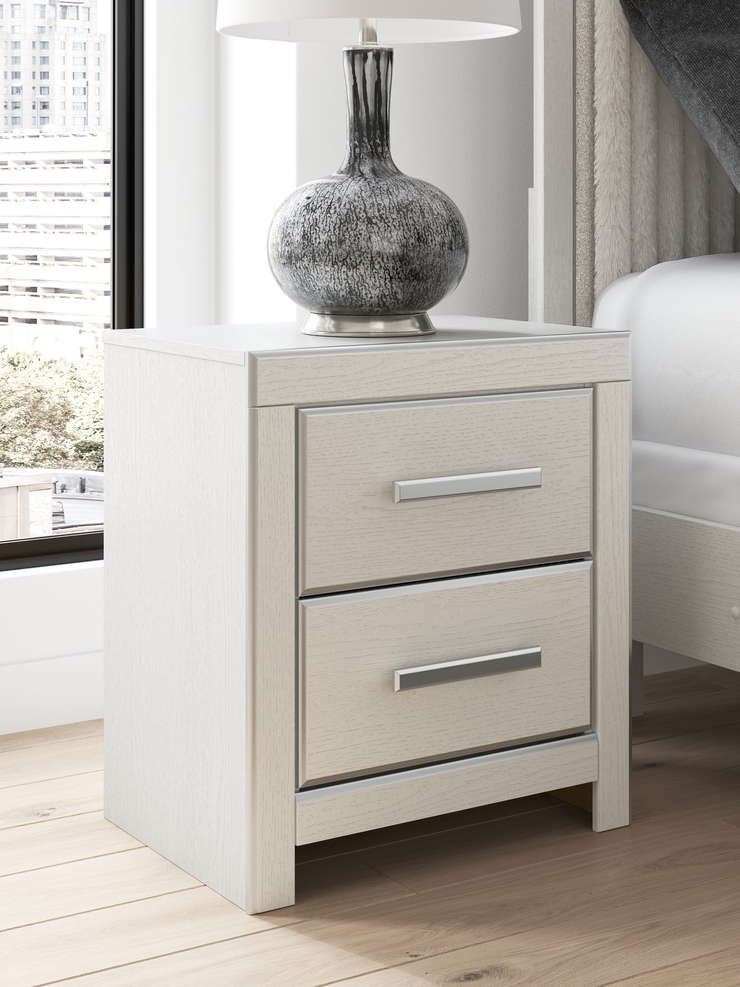 Stuart Furniture Outlet - Ashley Furniture - Zuraleus Bedroom - Two Drawer Night Stand / White - PCB3381-92
