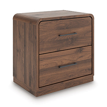 Stuart Furniture Outlet - Ashley Furniture - Fortlorn Bedroom - Two Drawer Night Stand / Walnut Brown - PCB386-92