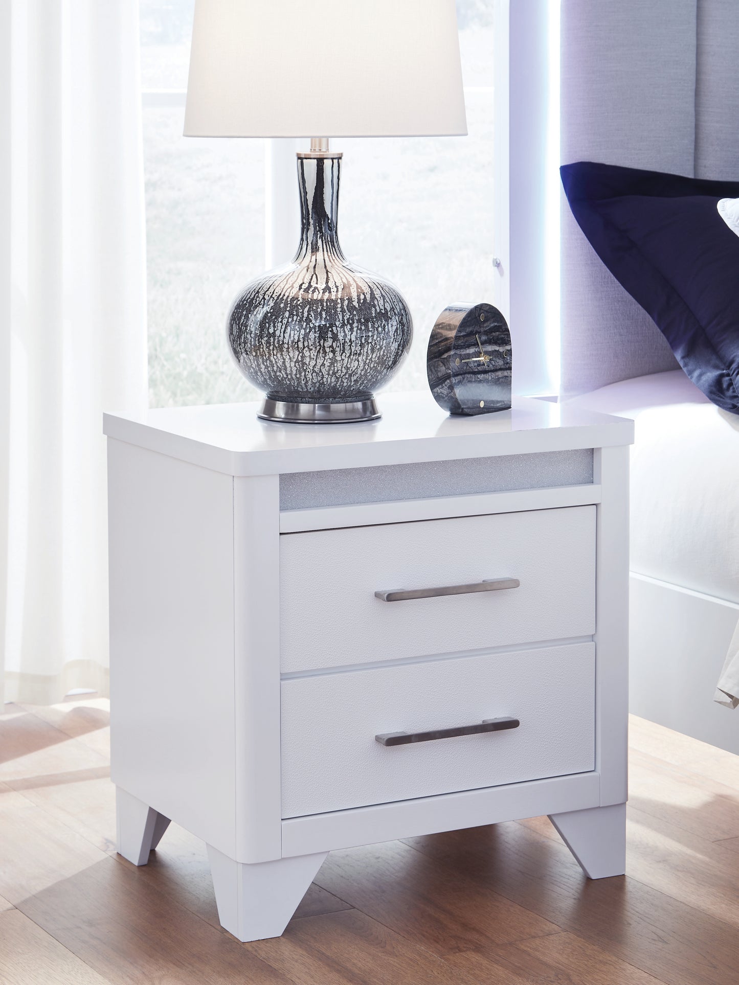 Stuart Furniture Outlet - Ashley Furniture - Jarlee Bedroom - Two Drawer Night Stand / White - PCB392-92