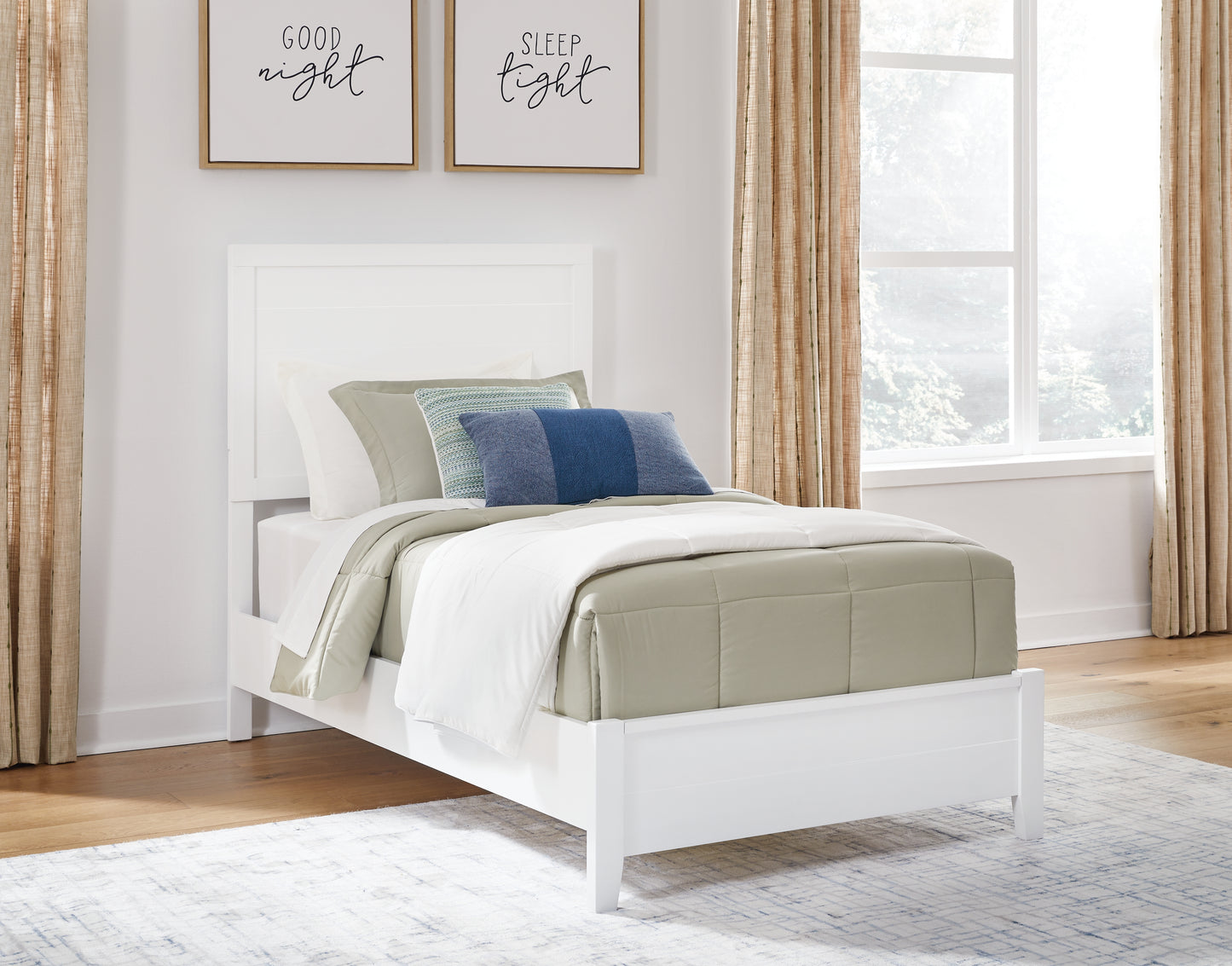 Stuart Furniture Outlet - Ashley Furniture - Binterglen Bedroom - Twin Panel Bed / White - B427B2