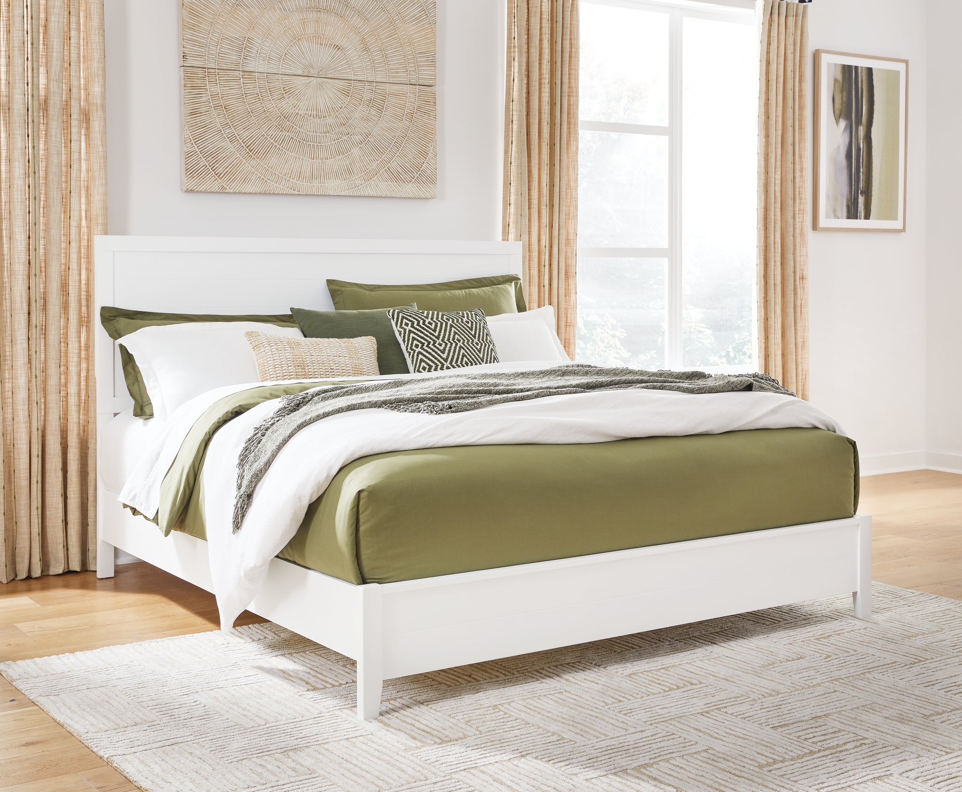 Stuart Furniture Outlet - Ashley Furniture - Binterglen Bedroom - King Panel Bed / White - B427B8