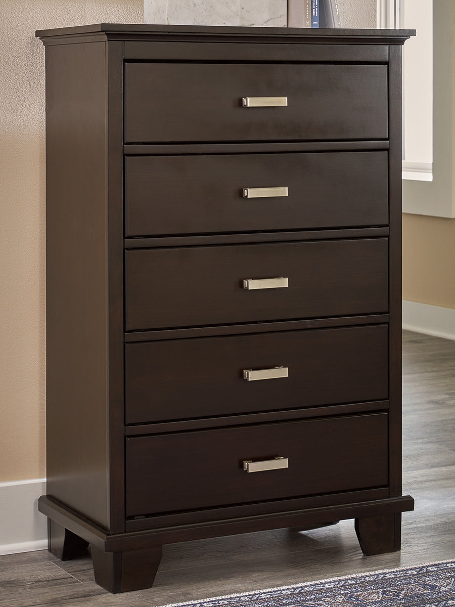 Stuart Furniture Outlet - Ashley Furniture - Covetown Bedroom - California King Panel Bed / Dark Brown - B441B9