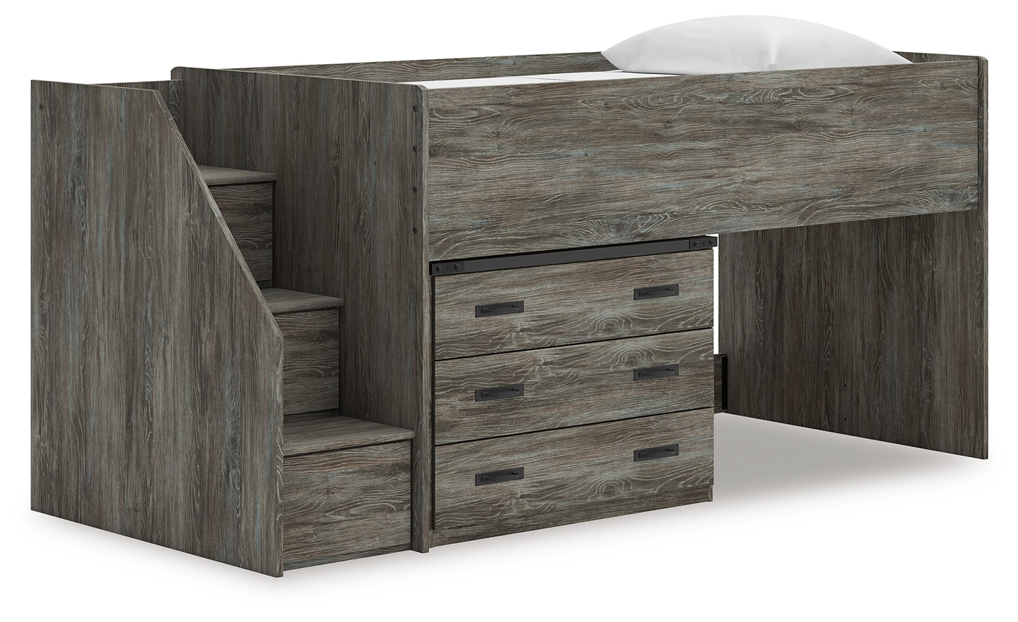 Stuart Furniture Outlet - Ashley Furniture - Frandern Bedroom - Twin Loft Bed with Drawer Storage / Gray - B4480B15