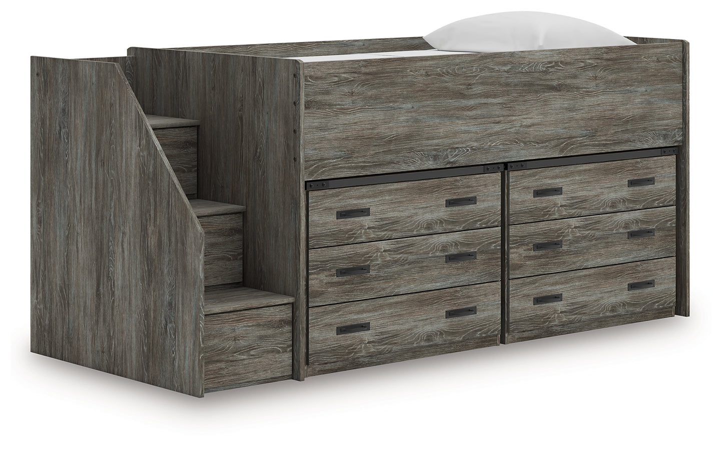 Stuart Furniture Outlet - Ashley Furniture - Frandern Twin Loft Bed with Drawer Storage - Twin Loft Bed with Drawer Storage / Warm Gray - B4480B26