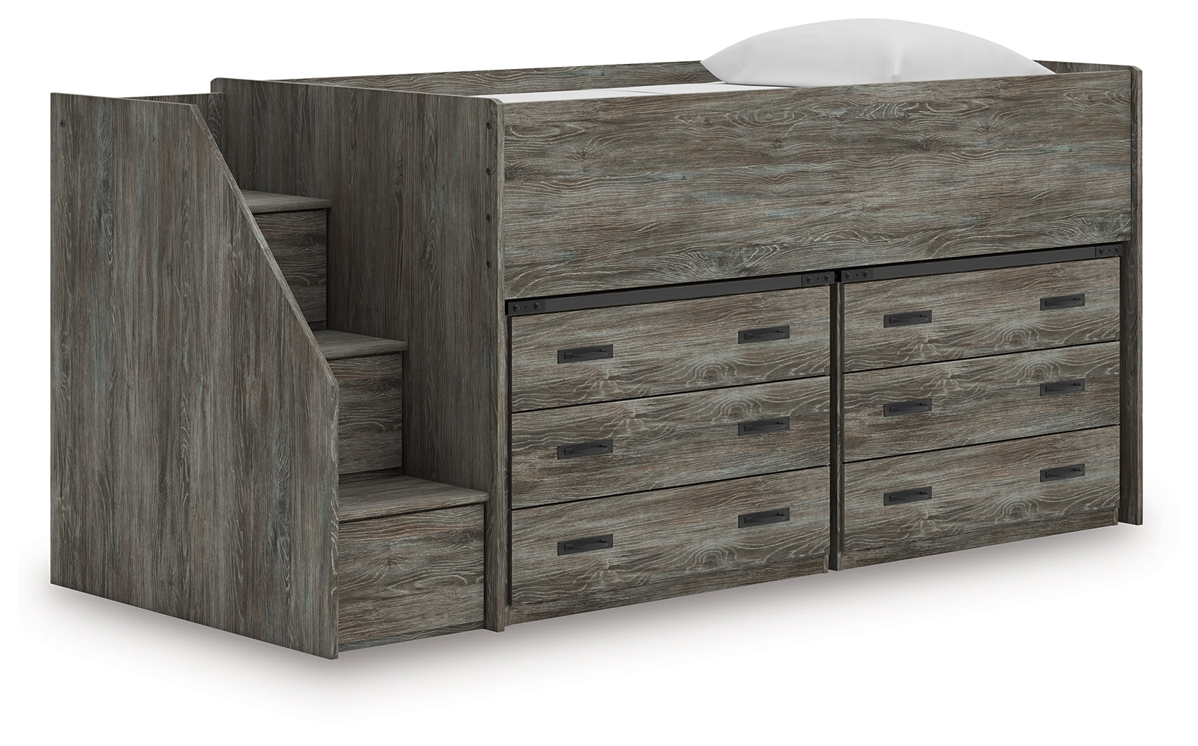 Stuart Furniture Outlet - Ashley Furniture - Frandern Twin Loft Bed with Drawer Storage - Twin Loft Bed with Drawer Storage / Warm Gray - B4480B26