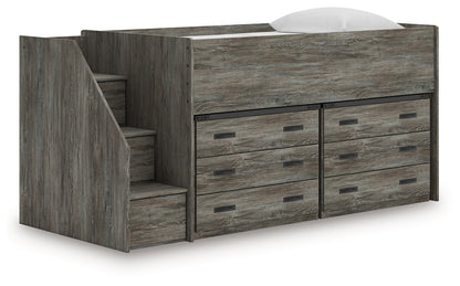 Stuart Furniture Outlet - Ashley Furniture - Frandern Twin Loft Bed with Drawer Storage - Twin Loft Bed with Drawer Storage / Warm Gray - B4480B26