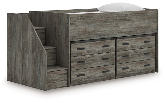 Stuart Furniture Outlet - Ashley Furniture - Frandern Twin Loft Bed with Drawer Storage - Twin Loft Bed with Drawer Storage / Warm Gray - B4480B26