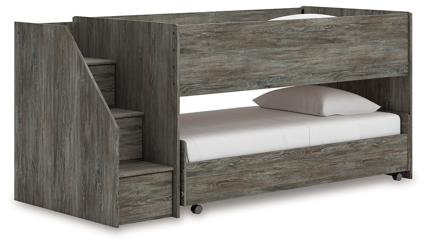 Stuart Furniture Outlet - Ashley Furniture - Frandern Bedroom - Twin over Twin Loft Bed / Gray - B4480B13