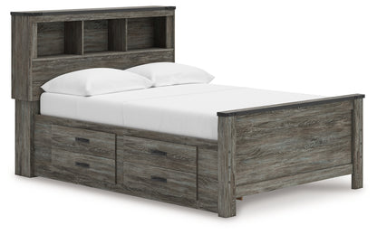 Stuart Furniture Outlet - Ashley Furniture - Frandern Bedroom - Full Bookcase Panel Bed with Storage / Gray - B4480B9