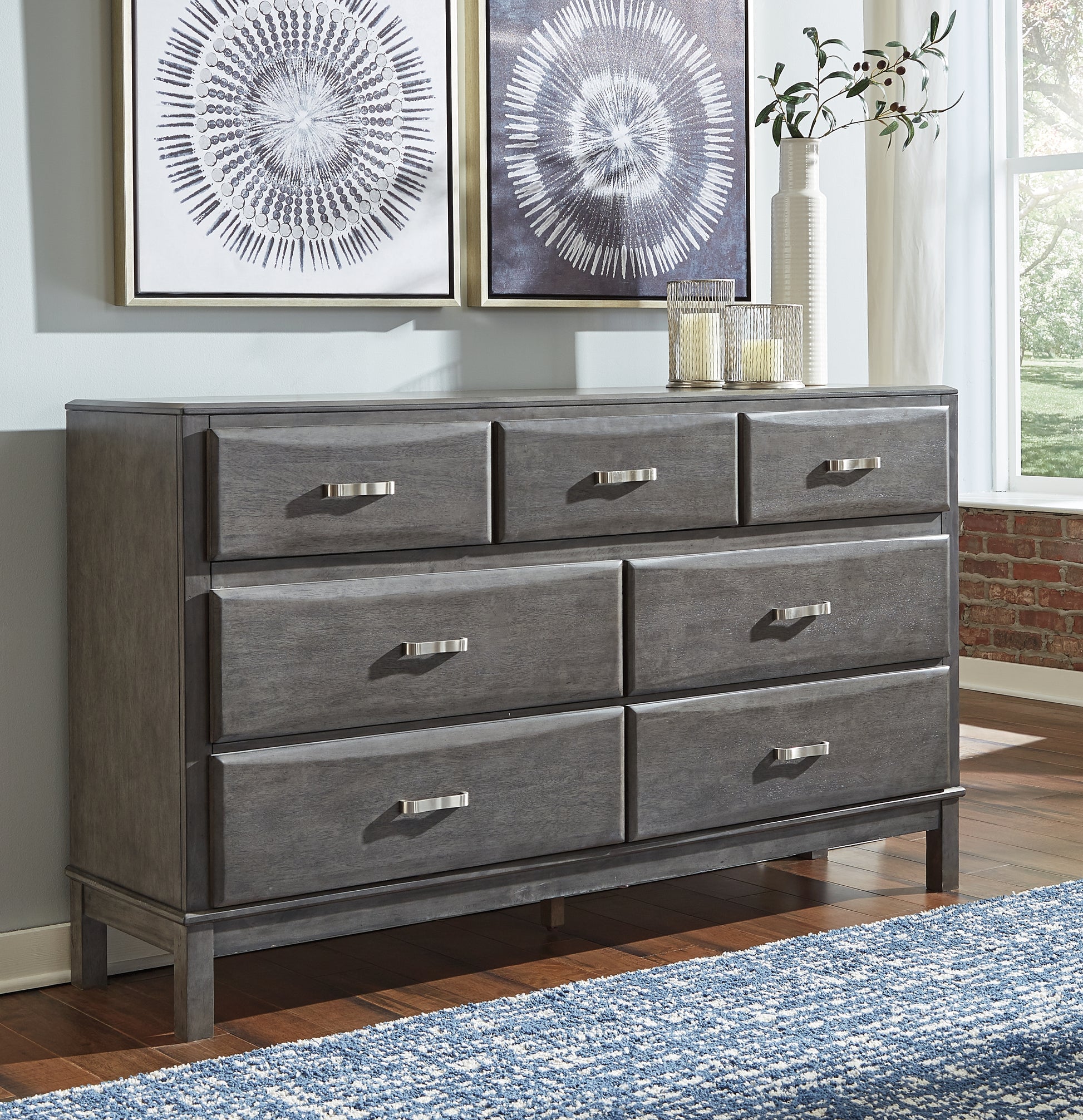 Stuart Furniture Outlet - Ashley Furniture - Caitbrook Bedroom - Two Drawer Night Stand / Gray - B476-92