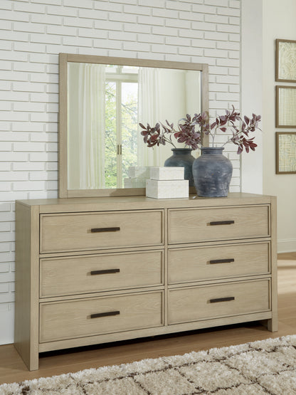Stuart Furniture Outlet - Ashley Furniture - Calmoro Bedroom - Dresser and Mirror / Gray - B602B1