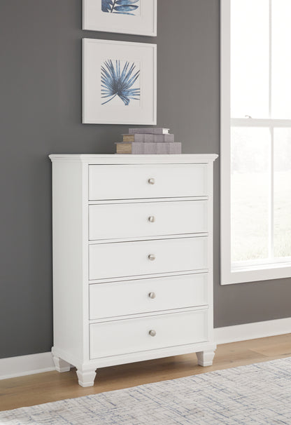 Stuart Furniture Outlet - Ashley Furniture - Fortman Bedroom - Five Drawer Chest / White - B680-46