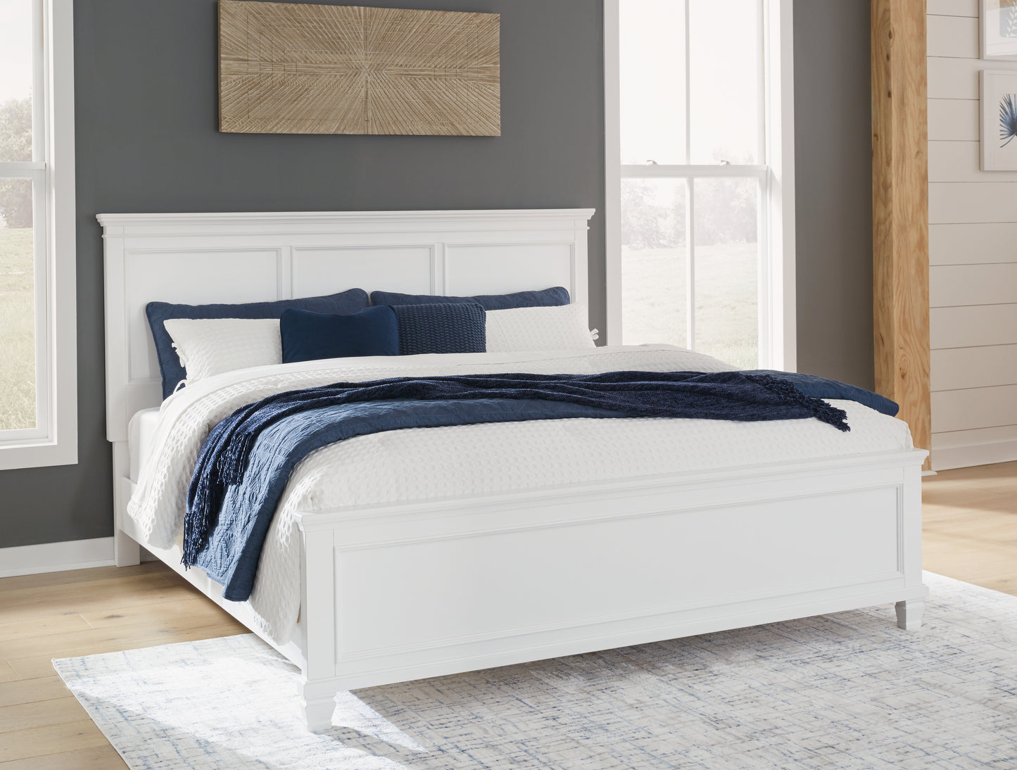 Stuart Furniture Outlet - Ashley Furniture - Fortman Bedroom - California King Panel Bed / White - B680B5
