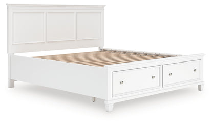 Stuart Furniture Outlet - Ashley Furniture - Fortman Bedroom - California King Panel Storage Bed / White - B680B23