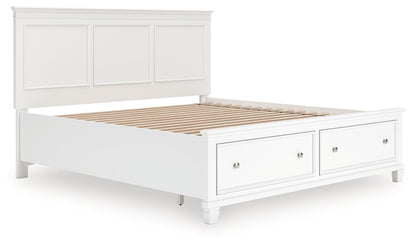 Stuart Furniture Outlet - Ashley Furniture - Fortman Bedroom - King Panel Storage Bed / White - B680B22
