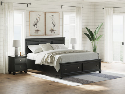 Stuart Furniture Outlet - Ashley Furniture - Lanolee Bedroom - California King Panel Storage Bed / Black - B687B20