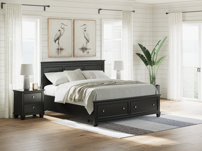 Stuart Furniture Outlet - Ashley Furniture - Lanolee Bedroom - King Panel Storage Bed / Black - B687B19