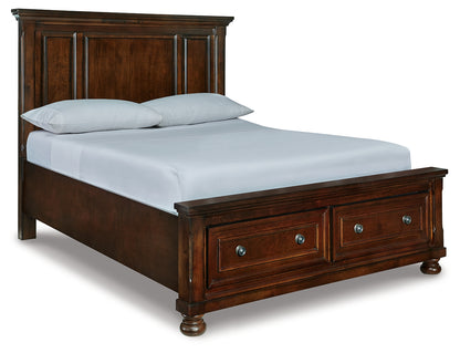 Stuart Furniture Outlet - Ashley Furniture - Porter Bedroom - Queen Panel Storage Bed / Rustic Brown - B697B42