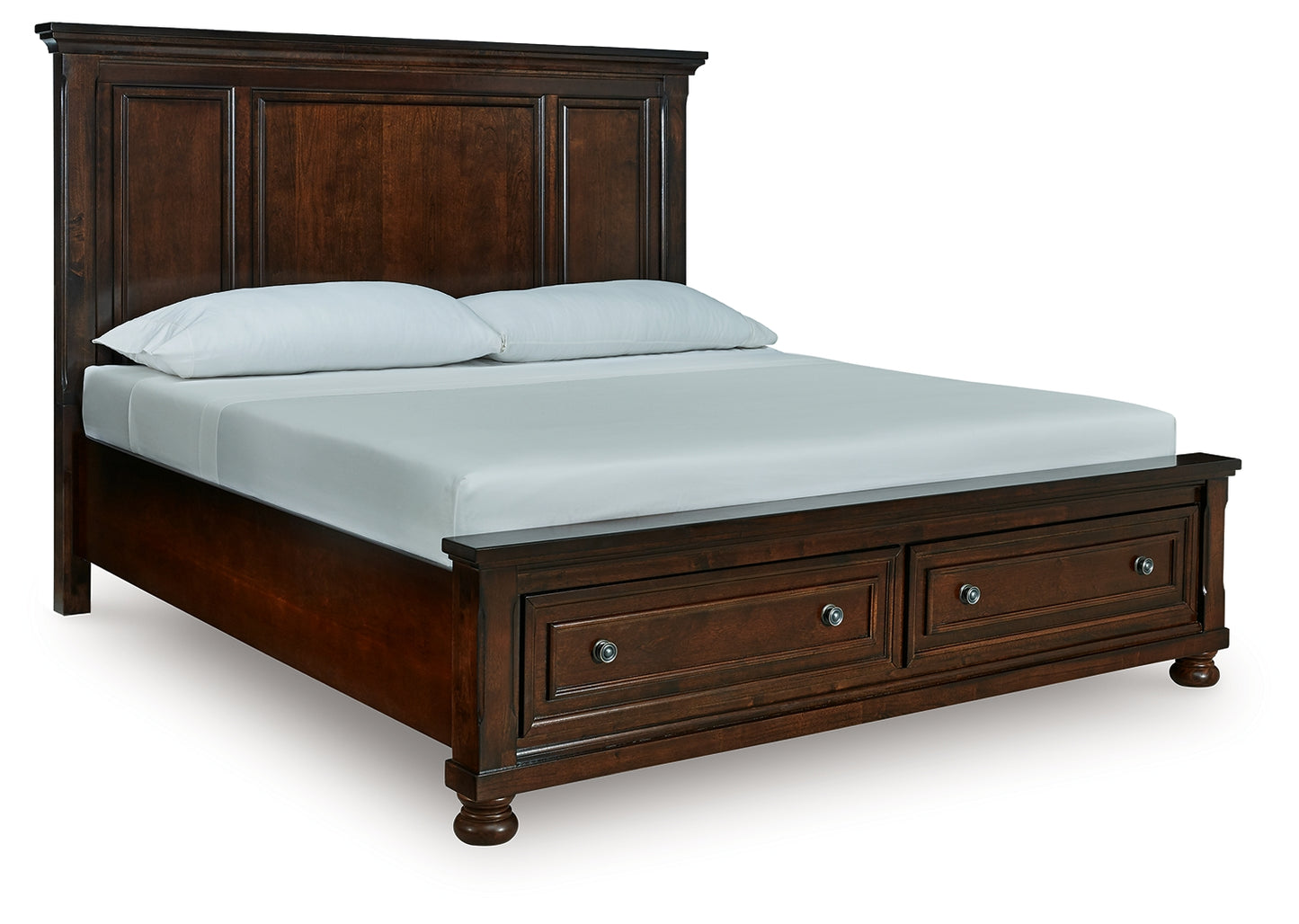 Stuart Furniture Outlet - Ashley Furniture - Porter Bedroom - California King Panel Storage Bed / Rustic Brown - B697B46