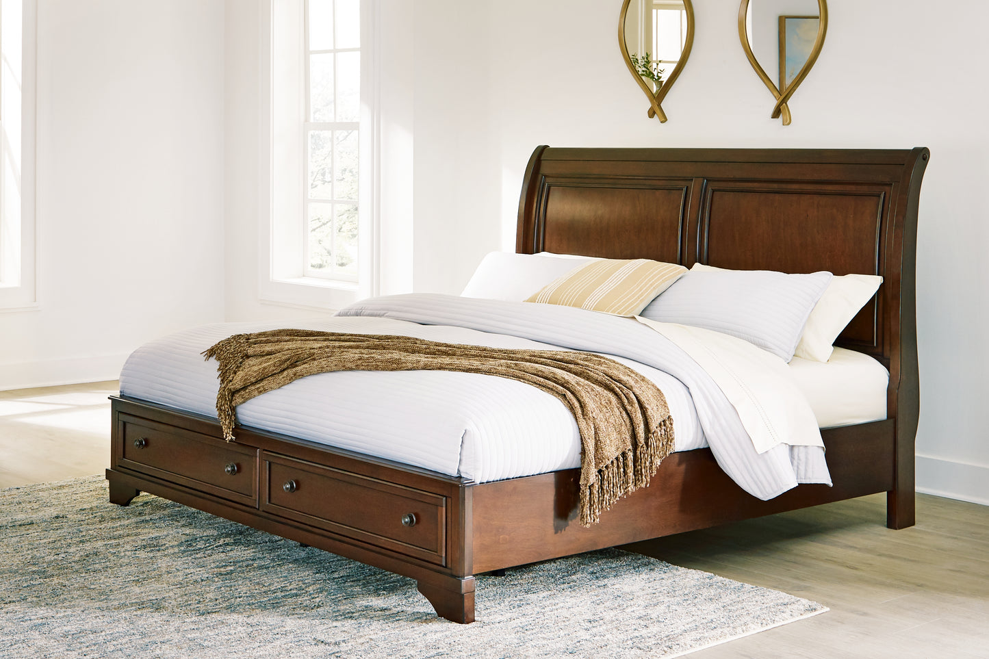 Stuart Furniture Outlet - Ashley Furniture - Trellington Bedroom - King Sleigh Storage Bed / Brown - B716B2