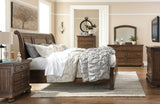 King Panel Bed with 2 Storage Drawers