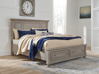 Stuart Furniture Outlet - Ashley Furniture - Lettner Bedroom - King Panel Storage Bed / Light Gray - B733B33