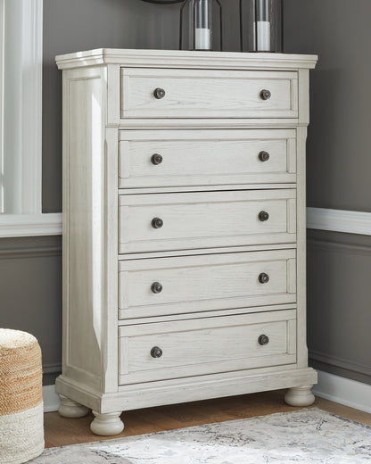 Stuart Furniture Outlet - Ashley Furniture - Robbinsdale Bedroom - Five Drawer Chest / Antique White - B742-46