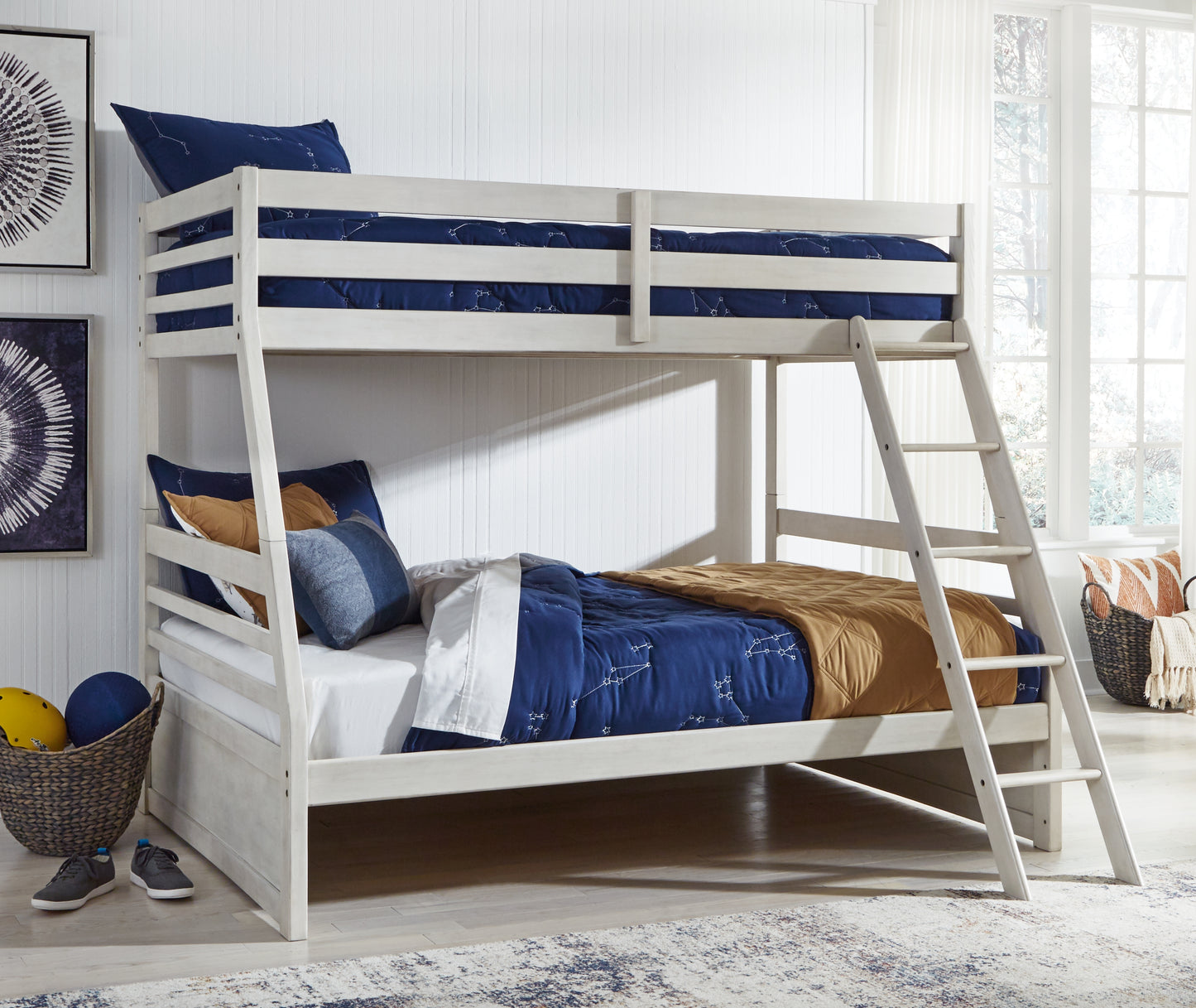 Stuart Furniture Outlet - Ashley Furniture - Robbinsdale Bedroom - Twin over Full Bunk Bed / Antique White - B742B17