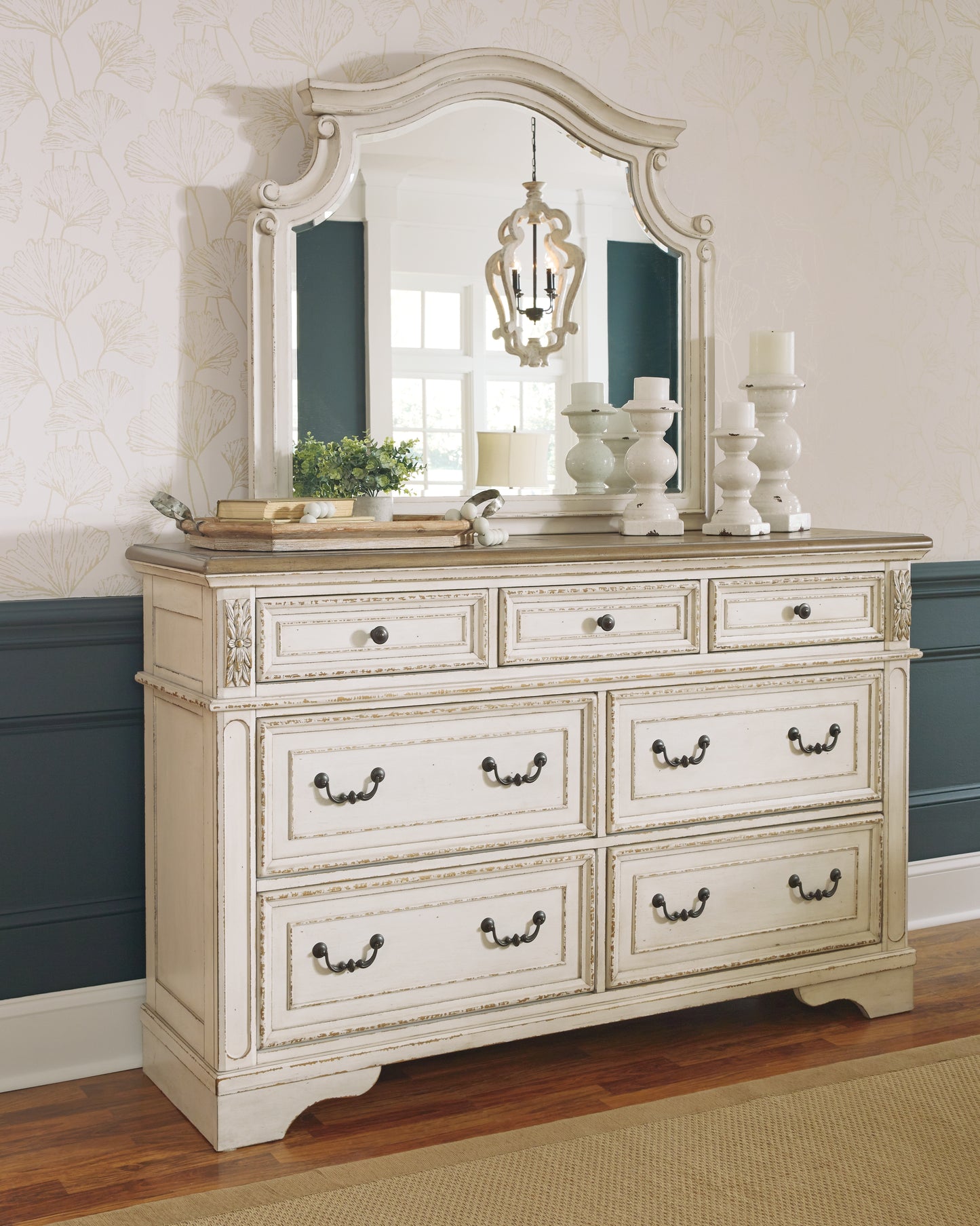 Stuart Furniture Outlet - Ashley Furniture - Realyn Bedroom - Dresser and Mirror / Two-tone - B743B1