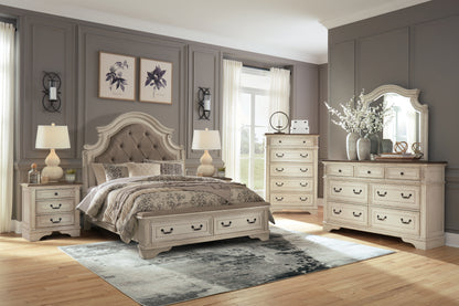 Stuart Furniture Outlet - Ashley Furniture - Realyn Bedroom - Queen Upholstered Storage Bed / Two-tone - B743B18