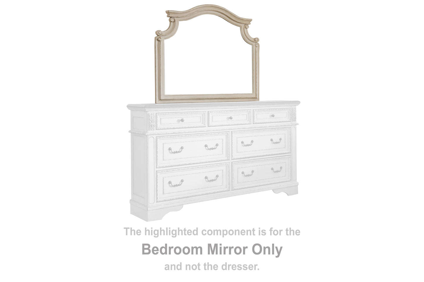Stuart Furniture Outlet - Ashley Furniture - Realyn Bedroom - Bedroom Mirror / Chipped White - B743-36